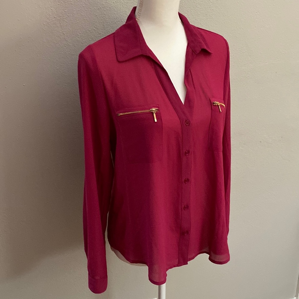 NWT Pink Button Down Blouse